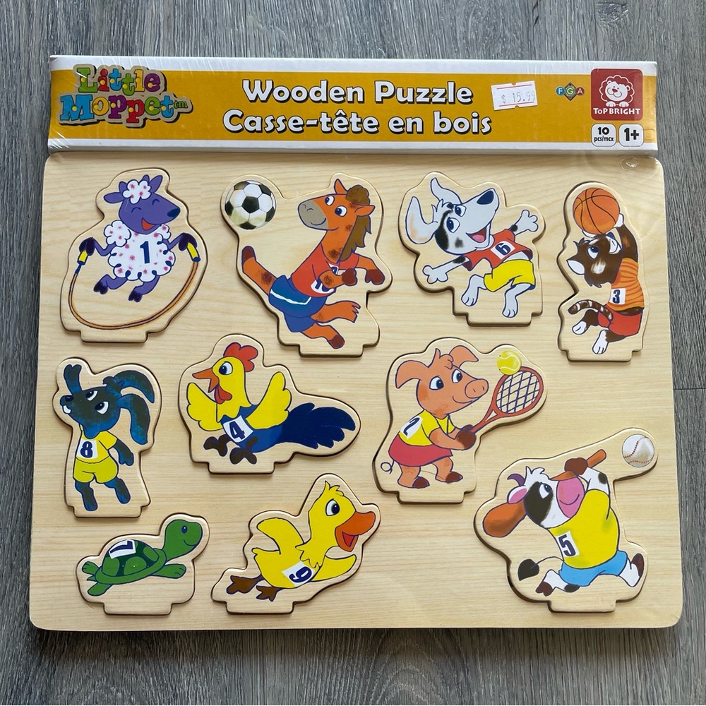 3D Wooden Animal Sports Puzzle
